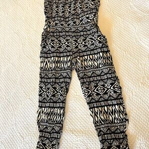 Black and White Patterned Jumpsuit